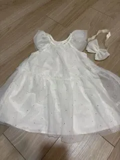 H&M ベビードレス 9M ホワイト フリル