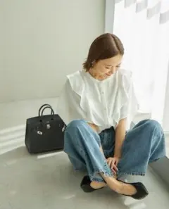 【新品】mysa closet フリルブラウス ホワイトМサイズ