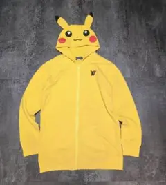 ポケモンセンター ピカチュウ ジップパーカー M イエロー 耳付きフード