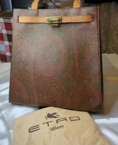 ✣美品✣ETRO エトロ トートバッグ PVC×ヌメ革 アルニカ ベルトロック