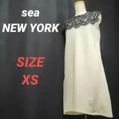 sea NEW YORK レースワンピース フレンチスリーブ シルクインナー付き