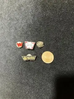 早稲田大学 校章・ピンバッジ 4点セット（政経学部入り）ねじ式