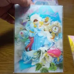 ディズニープリンセス　3Dポストカード２枚