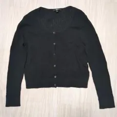 UNIQLO:C レースラウンドネックショートカーディガン ブラック L