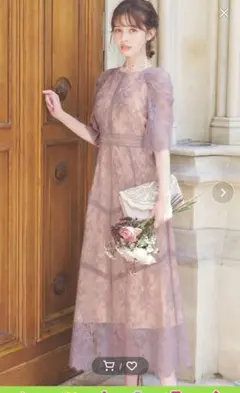 Dorry Doll ドレス　ショルダーギャザーラッセルレースワンピース　M