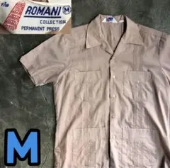 7T4922 70's ROMANI キューバシャツ　オープンカラー