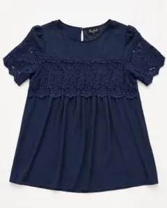 【美品QVC】Malianiマリアーニ 半袖 ブラウス ネイビー 15号のサムネイル