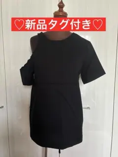 新品タグ付きエモダ EMODA ブラック 黒アシメ レースアップ Tシャツ 春夏のサムネイル