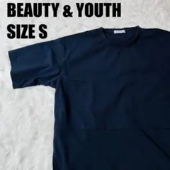 BEAUTY & YOUTH きれいめ 半袖トップス ネイビー Sサイズ【77】