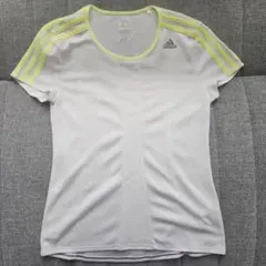 adidas ホワイト ストライプ Tシャツ M