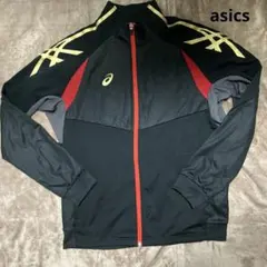 【美品】asics アシックス トラックジャケット ジャージ 金ロゴ