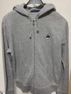 Ralph Lauren グレー パーカー ポロベア刺繍　メンズM 裏起毛