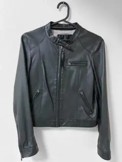 アンタイトル 羊革シングルライダースジャケット 黒 サイズ2 M