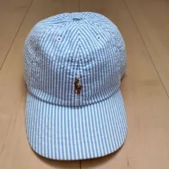 ポロラルフローレン シアサッカー キャップ ストライプ マルチポニー