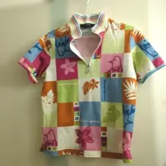 【♡未使用♡】Munsingwear ハーフジップ ポロシャツ マルチカラー Mのサムネイル