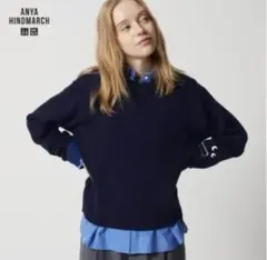 UNIQLO x ANYA HINDMARCH ネイビー セーター