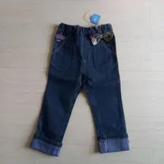 新品タグ付き ファミリア デニムリボン付きパンツ