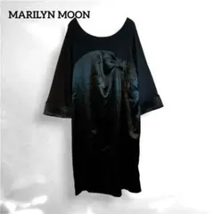 【ia46】MARILYN MOON ワンピース 黒 異素材切替 バルーンのサムネイル