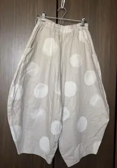 パルティクラール　綿麻ドットサルエルパンツ　バルーンパンツ　日本製　新品