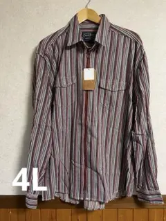 お値引き❣️未使用　タグ付きCREATE BAREFOOT ストライプシャツ 4L