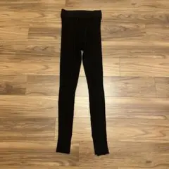 ROPE ロペ　サイズ38 黒 スリッドリブ編みレギンスタイツ