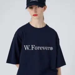 W.Forever Tシャツ ネイビー ドローコード付き