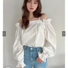 オフショルダーキャンディスリーブブラウス［cb1270］グレイル　GRLのサムネイル