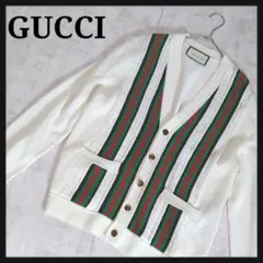 GUCCI　グッチ　シェリーライン　ゴールドボタン　リネン　カーディガンのサムネイル