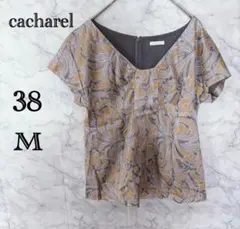 cacharel カシュクー風 総柄ブラウス 38 M 半袖 ペイズリーフレアのサムネイル