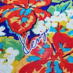 KENZO スカーフ　ストール　コットン　綿100％　大判106センチ