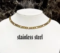 フィガロチェーン ステンレス チョーカー ネックレス ゴールド