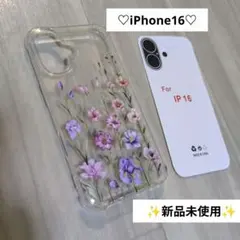 iPhone16 スマホケース　クリア　花柄