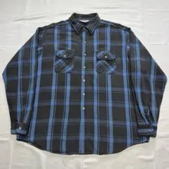 70s FIVE BROTHER ネルシャツ USA製 XL ヘビネル ブラック