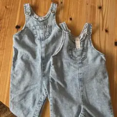 H&M デニムオーバーオール　80サイズ　2枚セット