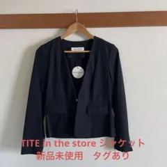 レディース　ノーカラージャケット　TITE in the store 黒のサムネイル