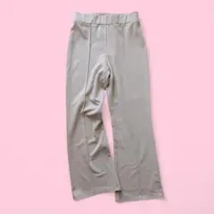 美品【FLC】センターピンタックフレアパンツ ワイド ストレート 薄手 きれいめ