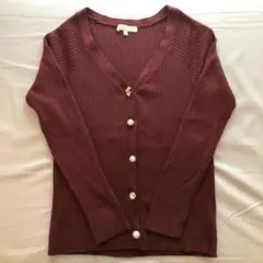 プロポーションボディドレッシング ニットカーディガン　ボルドー ワイン