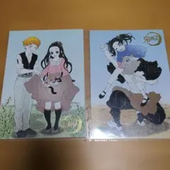 鬼滅の刃 原画展 箔押しイラストカードコレクション 善逸＆禰豆子 伊之助＆アオイ