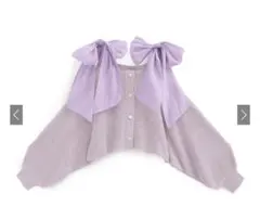 ショルダーリボンオフショルラメニットカーディガン GRL gn334