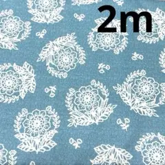 デニム調オックス★レースフラワー★スカイブルー★ラスト4枚★