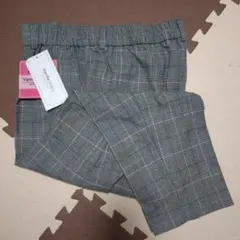 【新品未使用】センタープレステーパードパンツ　グレー系チェック 4L