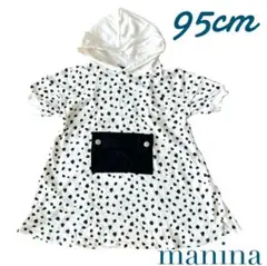 manina マニーナ　ダルメシアン　ワンピース　半袖　子供　フード　95 白