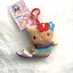 キティキーホルダー ガングロキティ キティぬいぐるみキーホルダー 美品 新品・未使用】日焼けキティ キーホルダー ガングロキティ 浮き輪