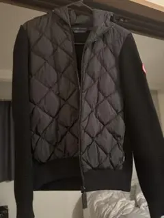 カナダグース ダウンジャケット ジップアップ ブルゾン ニット セーター切り替え