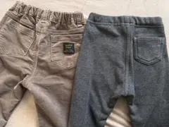 80サイズパンツ×2 アカチャンホンポ＆無印良品