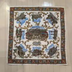 希少✨モスキーノ✨シルクスカーフ ベネチア風景画 大判 絹100