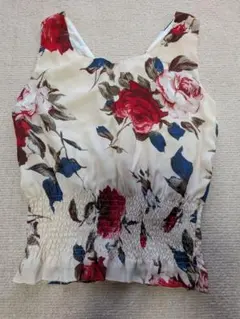 花柄 ノースリーブ トップス