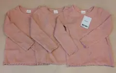 NEXT リブ　ベビーピンク 長袖Tシャツ 3枚セット 12-18ヶ月