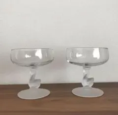 【美品】佐々木硝子/スワンデザートグラス/デザートカップ/昭和レトロのサムネイル