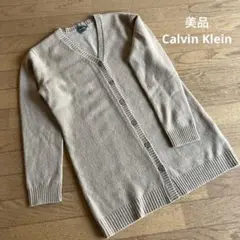美品　カルバンクラインCalvinKlein カーディガンベージュサイズM